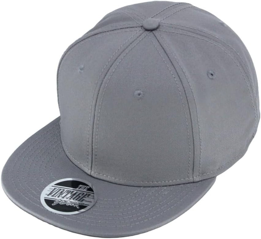 Classic Plain Cotton Twill Adjustable Flat Bill Snapback Caps