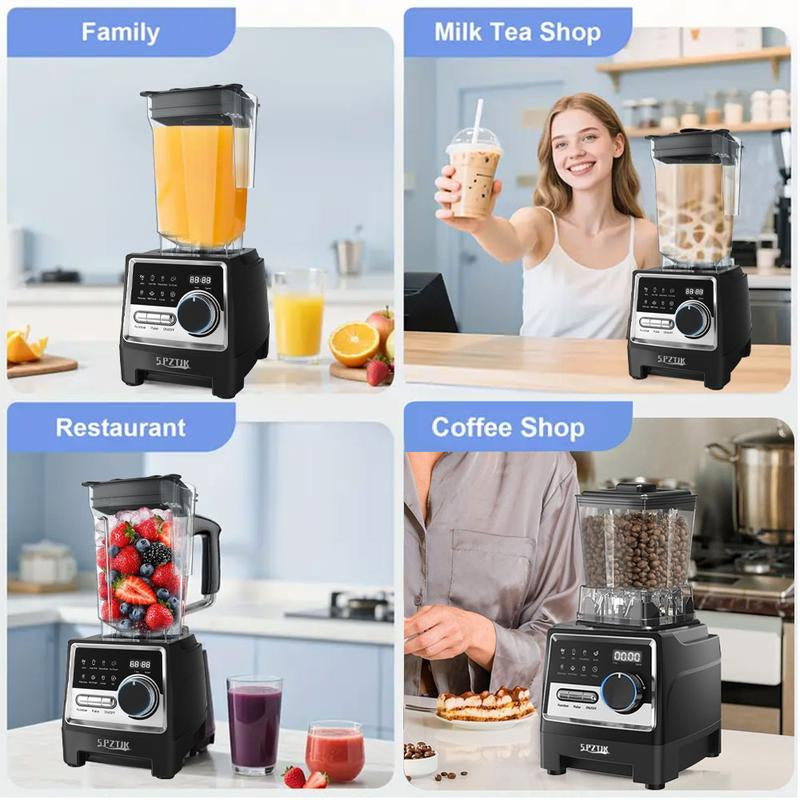Professional Food Processor and Blender Combo, 2400W/1000W Power, 24000RPM, Includes 2 Containers for Ice, Grinding, Milkshakes, Slushies, Juices, and Shakes