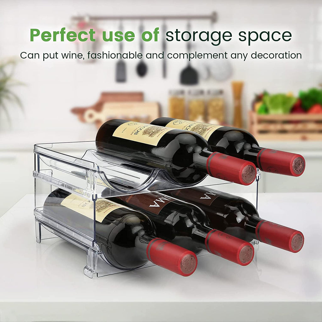 Water Bottle Storage Organizer Set - 2 Pack Stackable Rack for Cabinet