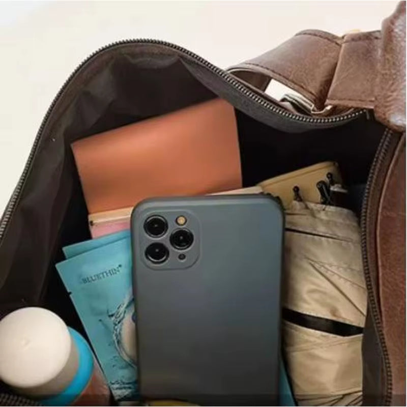 Elevate Your Style with the PU Leather Vintage Casual Tote Bag - A Chic Crossbody for the Modern Woman with Ample Storage