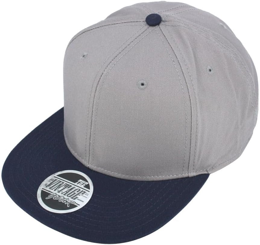 Classic Plain Cotton Twill Adjustable Flat Bill Snapback Caps