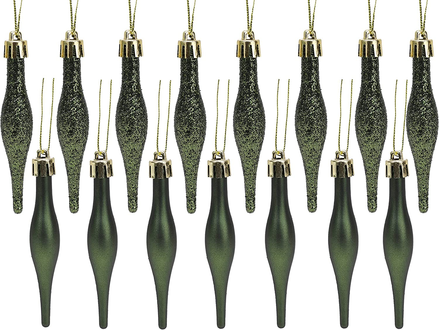 ® Set of 15 8.5cm Droplet Baubles - Matte and Glitter Finish - Rioja Red Christmas Ornaments