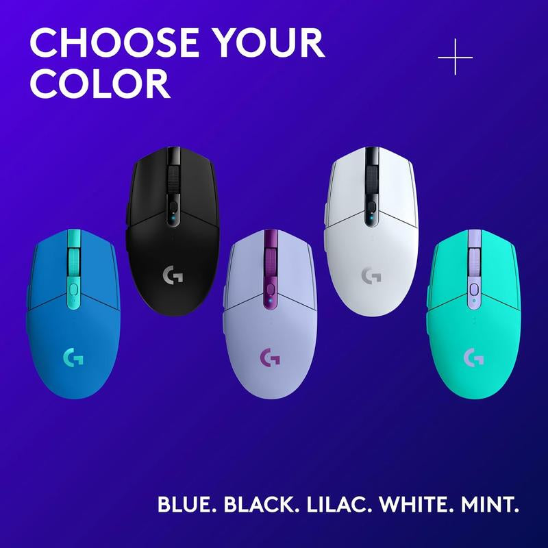 Logitech G305 LIGHTSPEED Wireless Gaming Mouse with HERO 12K Sensor, 12,000 DPI, Lightweight Design, 6 Programmable Buttons, 250-Hour Battery Life, On-Board Memory, Compatible with PC/Mac - White