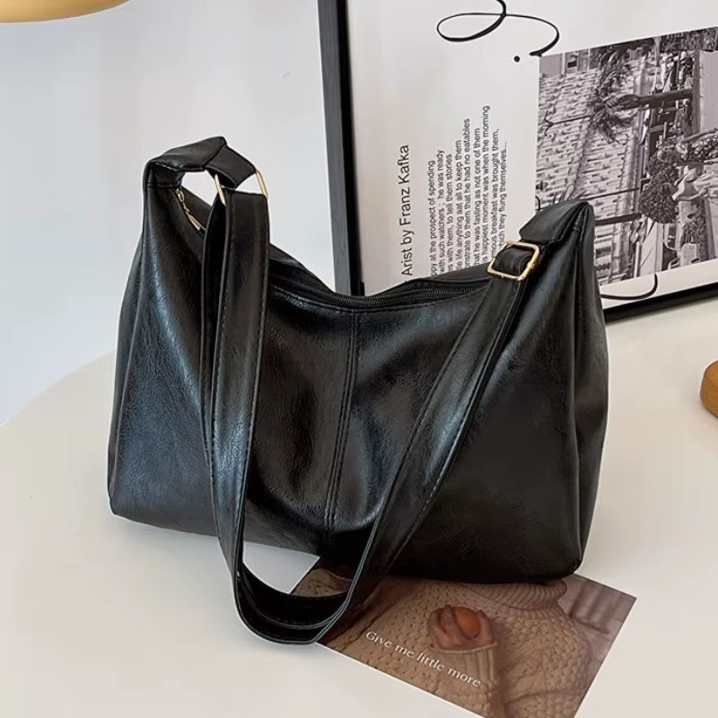 Elevate Your Style with the PU Leather Vintage Casual Tote Bag - A Chic Crossbody for the Modern Woman with Ample Storage
