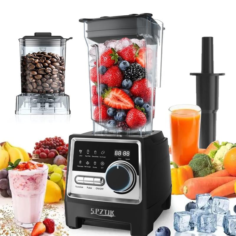 Professional Food Processor and Blender Combo, 2400W/1000W Power, 24000RPM, Includes 2 Containers for Ice, Grinding, Milkshakes, Slushies, Juices, and Shakes