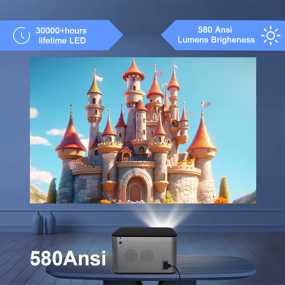 Experience Cinematic Brilliance with the Magcubic 4K Smart Projector - Android 11, 580 ANSI Lumens, and Bluetooth 5.0 for Ultimate Home Entertainment