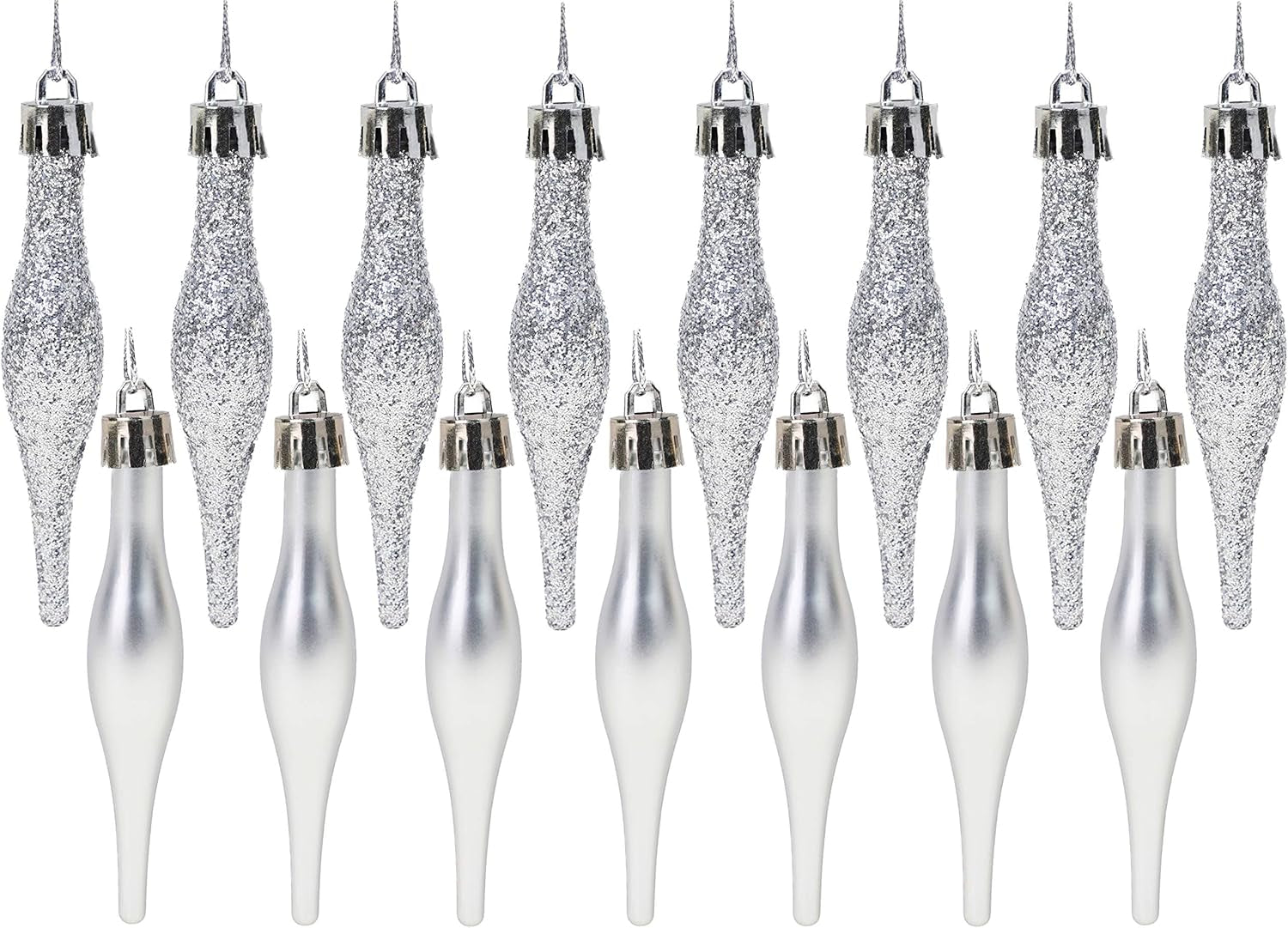 ® Set of 15 8.5cm Droplet Baubles - Matte and Glitter Finish - Rioja Red Christmas Ornaments