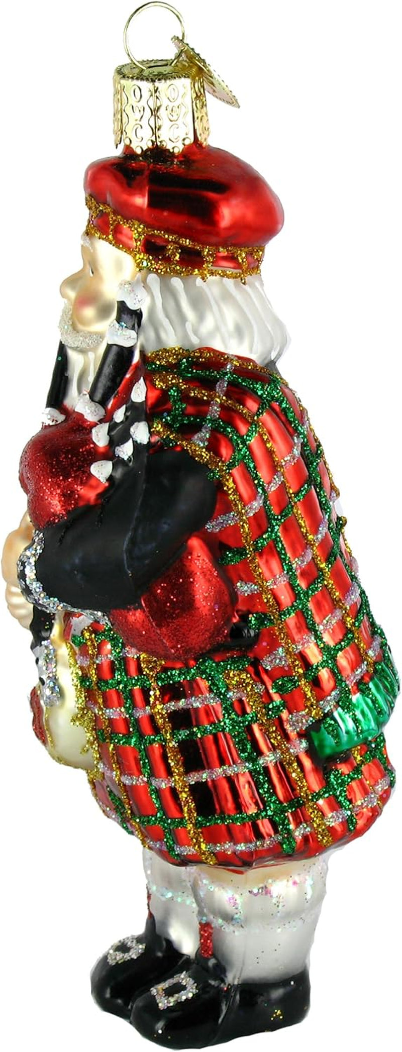 Highland Santa Glass Blown Ornament - 5 Inch Assortment of  Ornaments for Tree Decoration