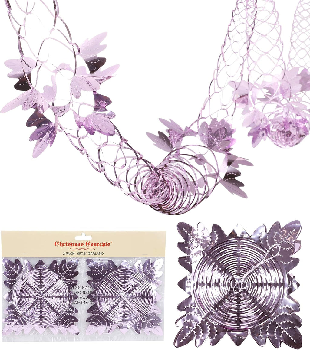 ® Set of 2 9Ft Baby Pink Garland Festive Hanging Decorations