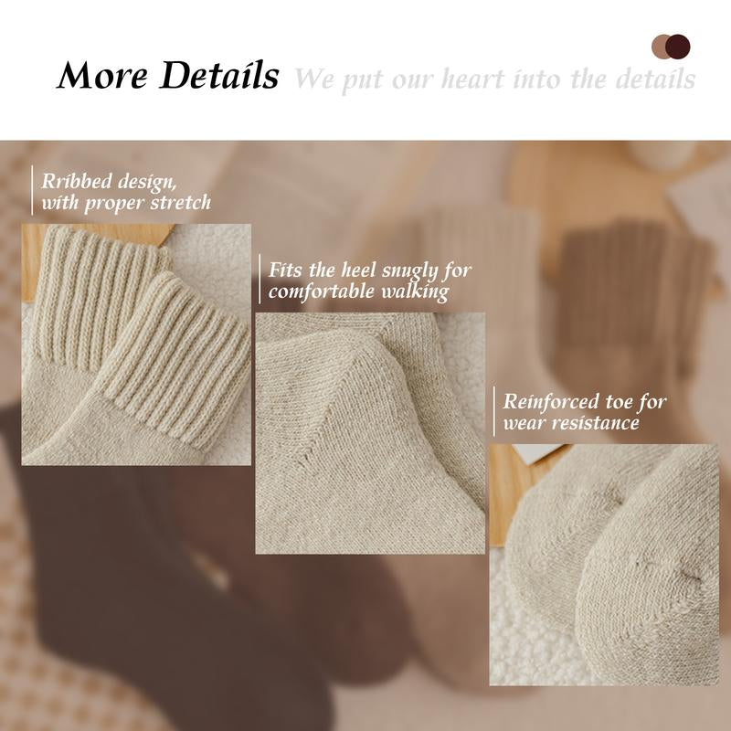 Step into Comfort: Women's Cozy Mid-Calf Socks - 5 Pairs of Soft, Stylish Warmth for Autumn and Winter
