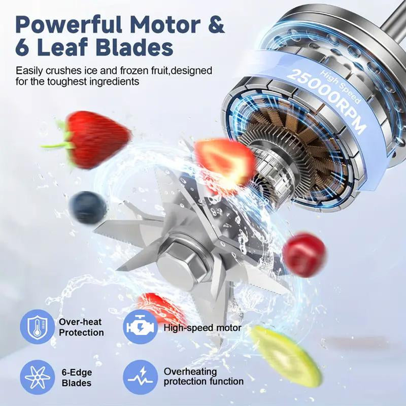 Professional Food Processor and Blender Combo, 2400W/1000W Power, 24000RPM, Includes 2 Containers for Ice, Grinding, Milkshakes, Slushies, Juices, and Shakes