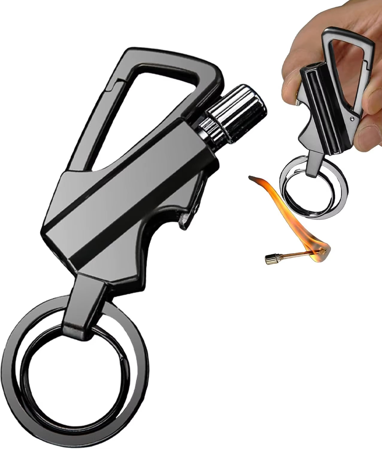 Ultimate Multi-Tool Permanent Match Lighter with Keychain Bottle Opener - Windproof & Waterproof Fire Starter for Outdoor Adventures
