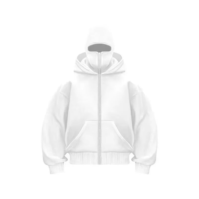 Unisex Y2K Gothic Harajuku Double Hooded Cycling Jersey - Stylish & Windproof for Autumn and Winter Adventures