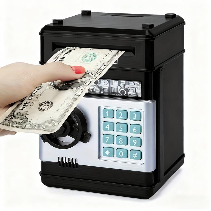 Electronic Piggy Bank with 4-Digit Password Lock - Secure Coin Savings Box and Automatic Banknote Suction for Children Aged 3-12 - Ideal Gift for Birthdays and New Year Celebrations, Functions as a Toy or Game