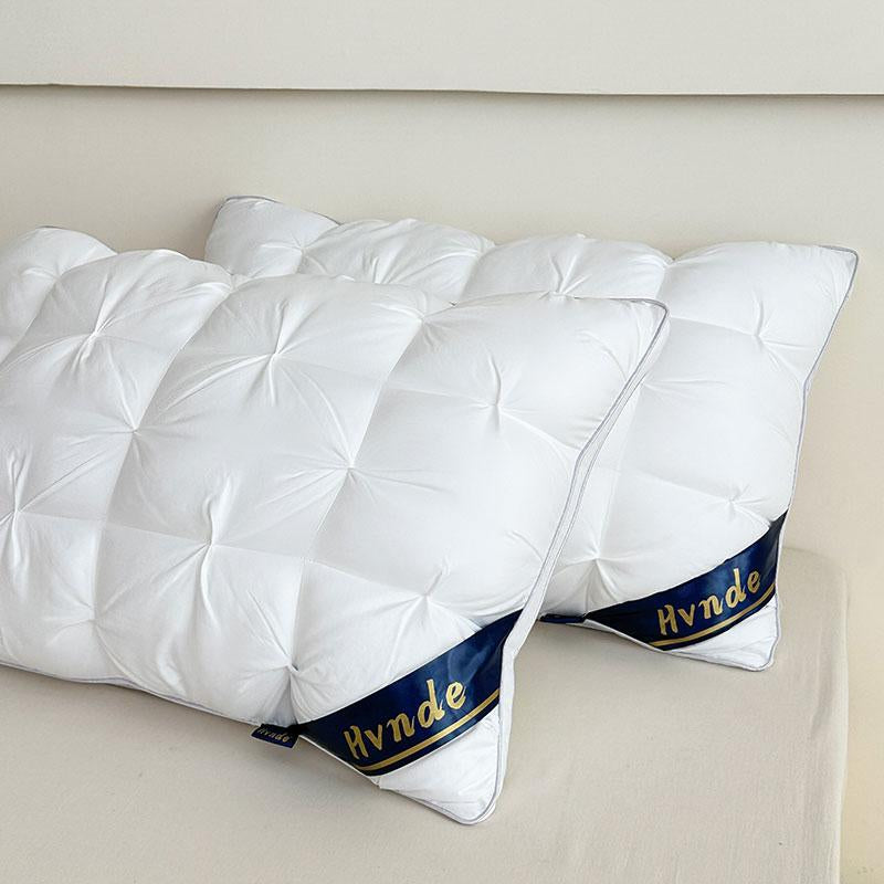 Hotel Collection Down Alternative Gusseted Bed Pillows - Soft and Fluffy Support for Back, Stomach, and Side Sleepers in Pink, Gray, and White