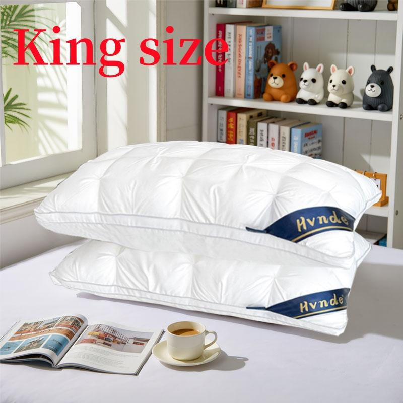 Hotel Collection Down Alternative Gusseted Bed Pillows - Soft and Fluffy Support for Back, Stomach, and Side Sleepers in Pink, Gray, and White