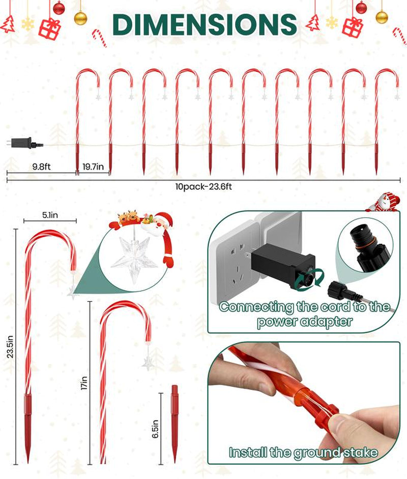 Illuminate Your Holidays with Stunning Christmas Solar Candy Cane Lights - 160 Vibrant Red LEDs, Dual Power Options, 8 Lighting Modes, and Waterproof Design for Indoor & Outdoor Festivities