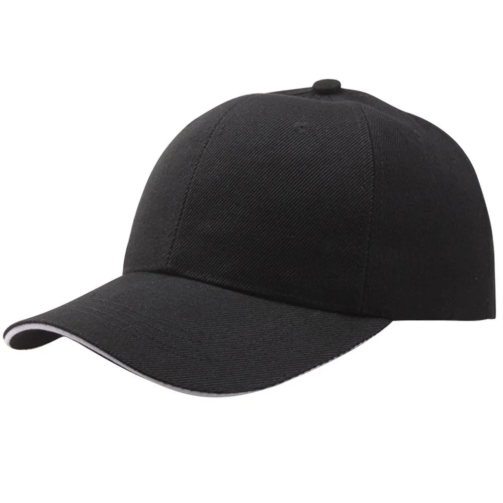 Baseball Cap Women Men Baseball Snapback Hat -Hop Adjustable Black + One Size
