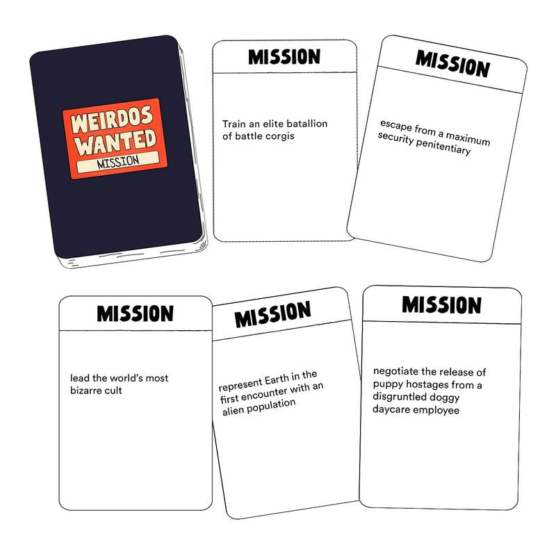 Weirdos Wanted: A Humorous Travel-Sized Party Game for 4-8 Players of All Ages