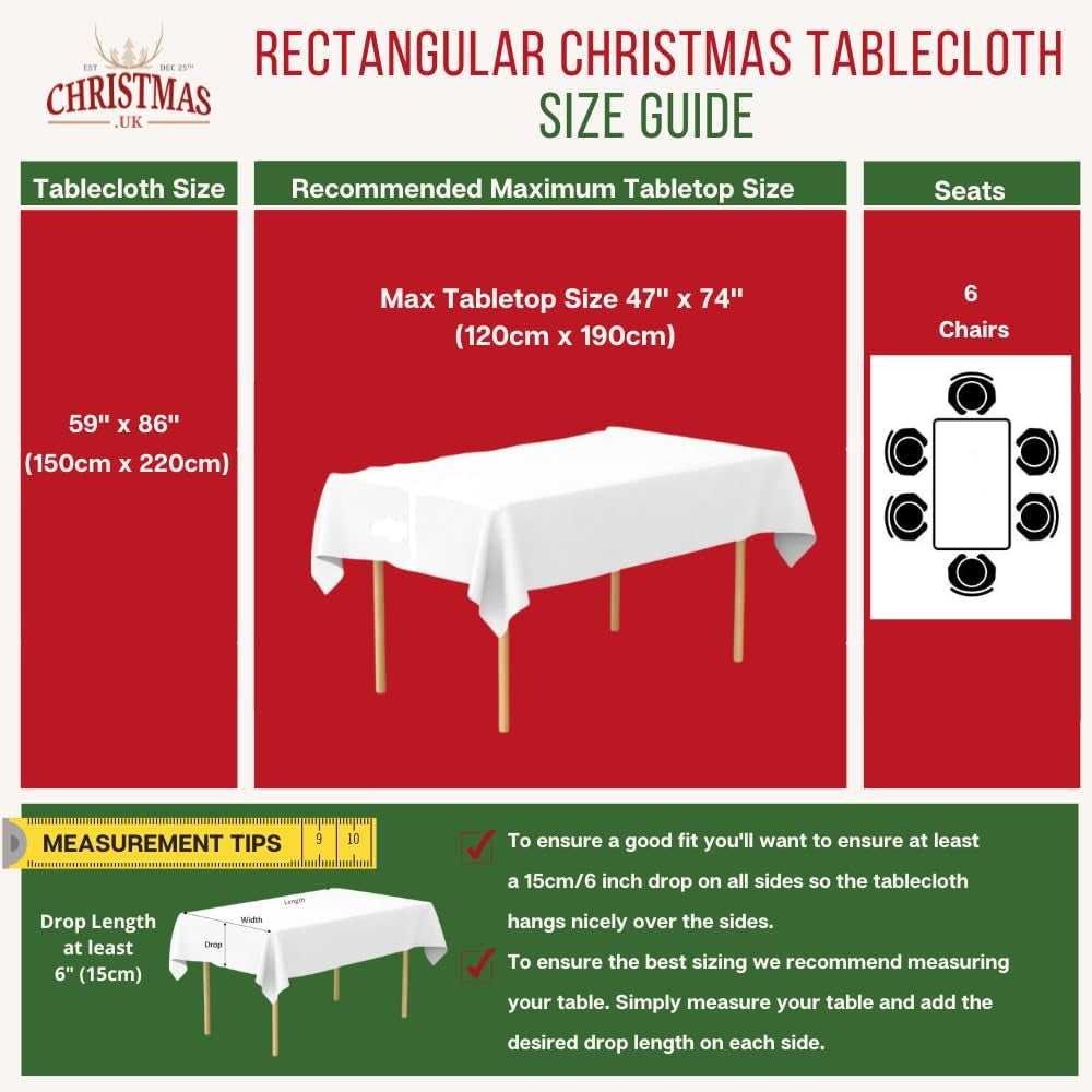 Traditional Christmas Tablecloth (59" x 86")