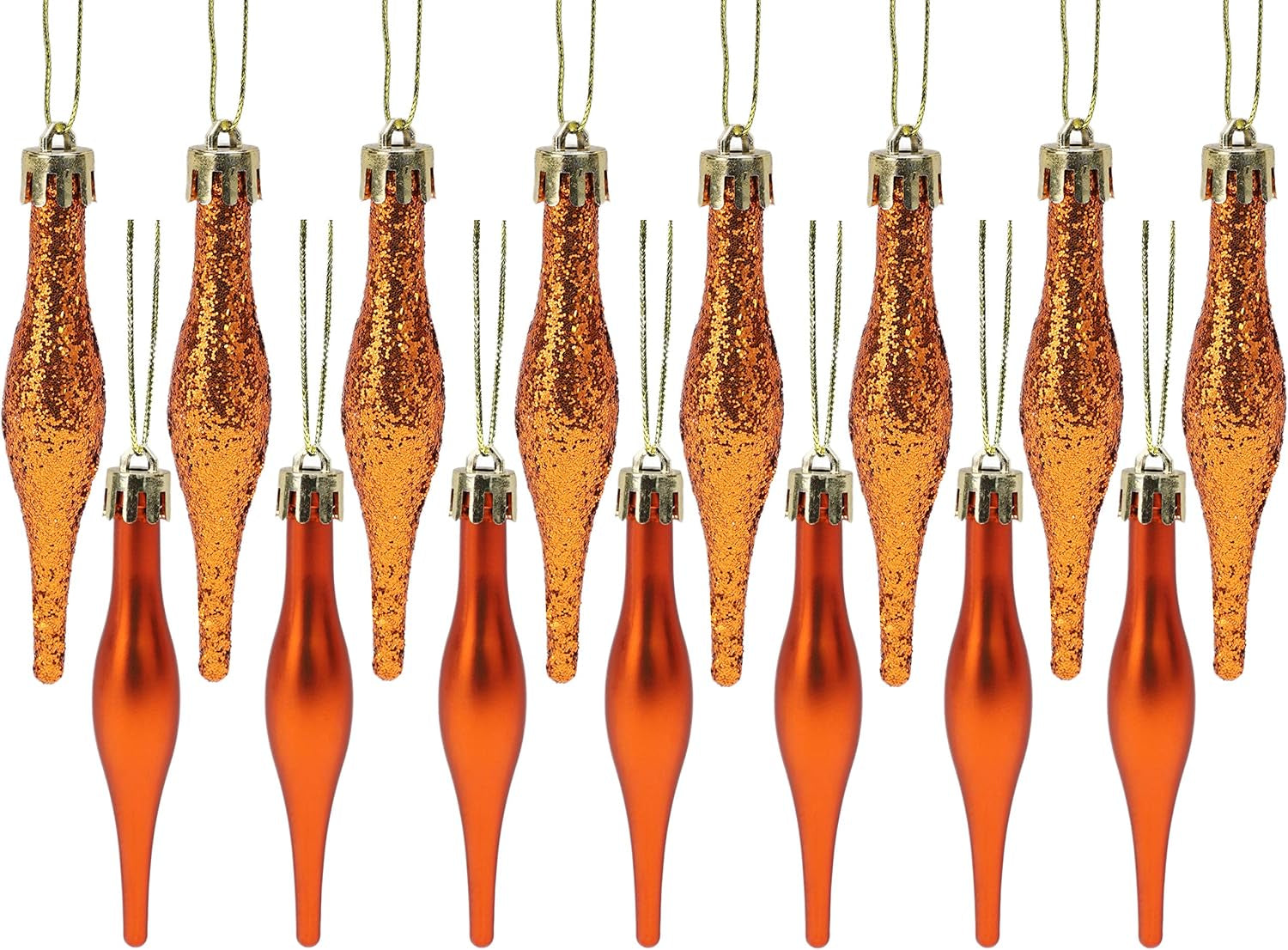 ® Set of 15 8.5cm Droplet Baubles - Matte and Glitter Finish - Rioja Red Christmas Ornaments