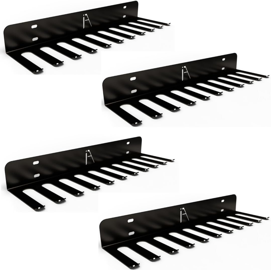 USA Omega Beast Heavy-Duty Gym Storage Rack with 11 Hooks - Wall Organizer for Resistance Bands, Jump Ropes, Barbells, Lifting Belts, and Cable Attachments