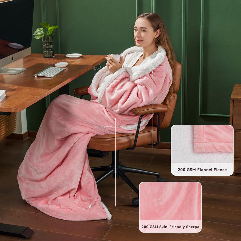 Experience Ultimate Comfort with the TEHANLD Electric Wearable Heated Blanket – Cozy Up with Foot Pockets, Sleeves, and 6 Heat Settings!