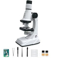 Kids Microscope Kit 200X 600X 1200X Biological Science Stem Toy Hand Loupe School Educational Pocket Microscope with LED Light