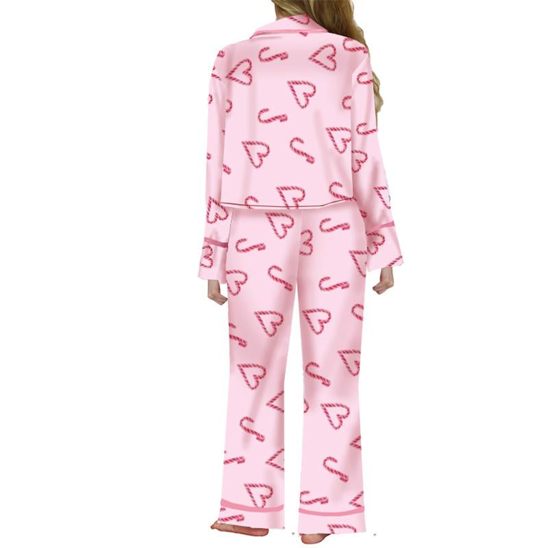 FOCUSNORM Matching Mommy and Me Christmas Pajama Sets with Bow Tie Long Sleeve Shirt and Pants for Women and Girls