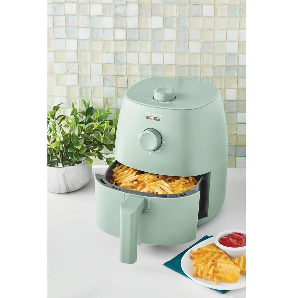 Compact 2.2 Qt Sage Green Air Fryer - Healthy Cooking with Automatic Shut-Off & Nonstick Convenience
