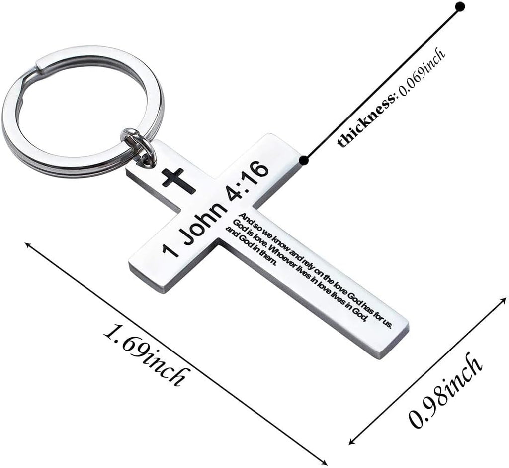 Inspiring Bible Verse Keychain - Elegant Christian Cross Design for Women and Men - Perfect Religious Gift