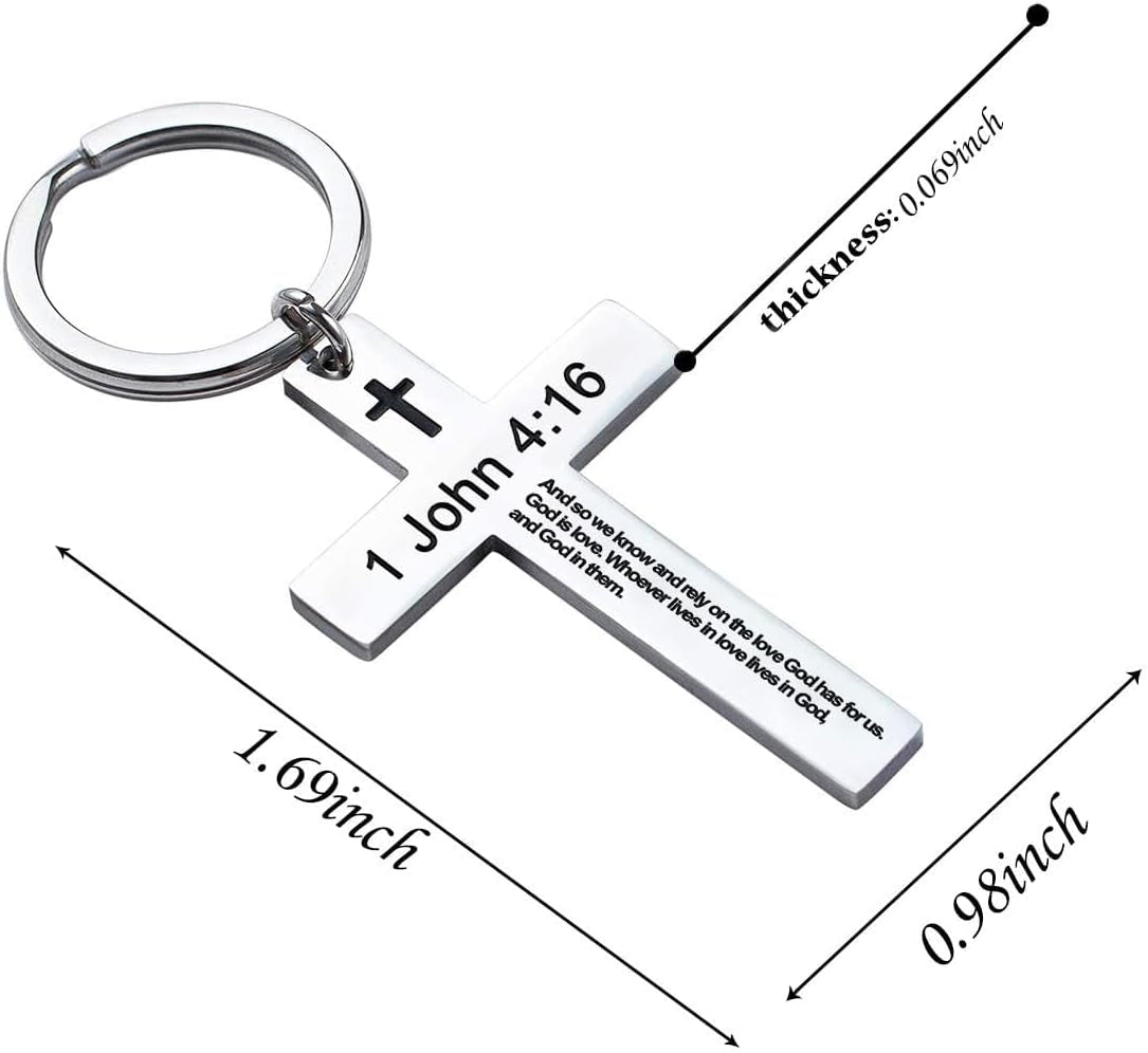 Inspiring Bible Verse Keychain - Elegant Christian Cross Design for Women and Men - Perfect Religious Gift