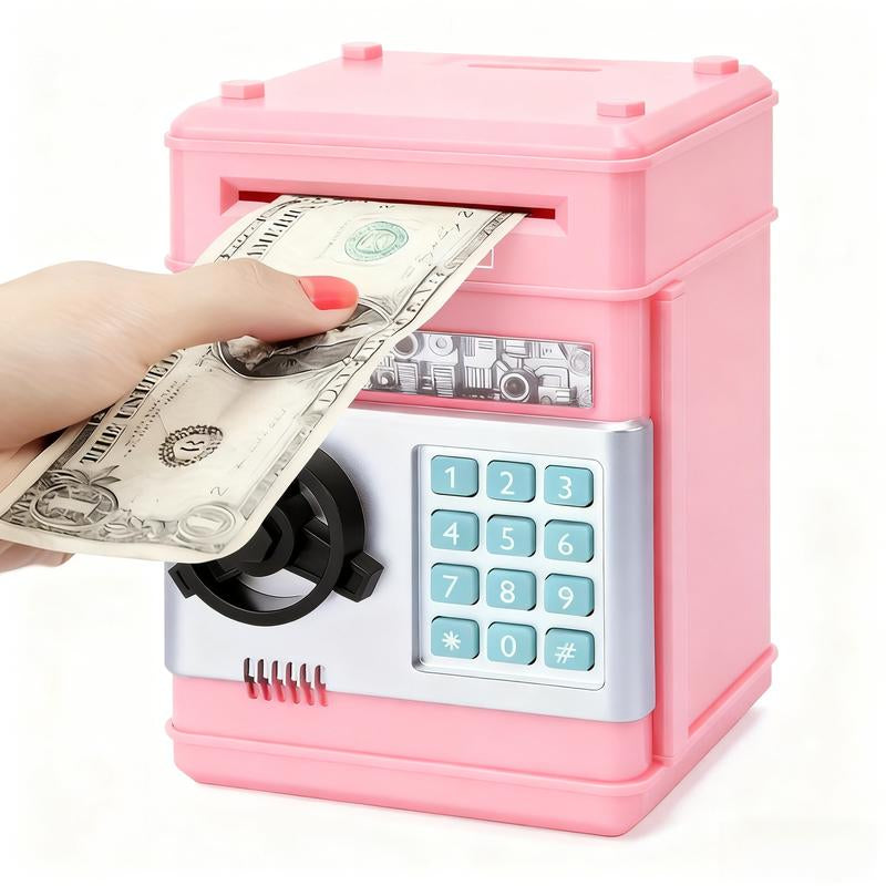 Electronic Piggy Bank with 4-Digit Password Lock - Secure Coin Savings Box and Automatic Banknote Suction for Children Aged 3-12 - Ideal Gift for Birthdays and New Year Celebrations, Functions as a Toy or Game