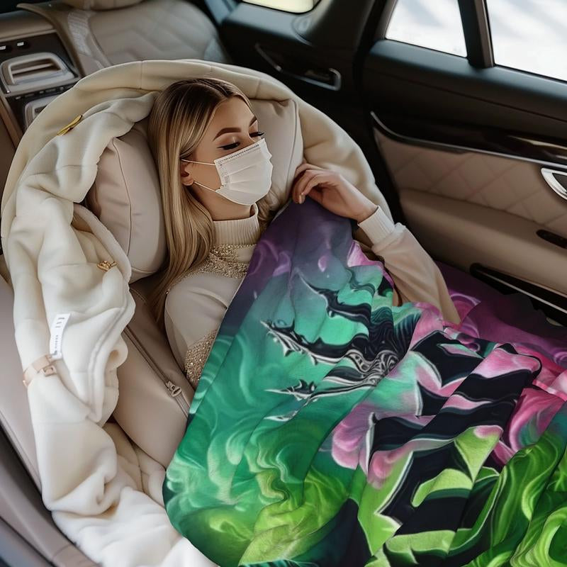 Enchanting Anime-Inspired Flannel Blanket - Cozy Witch Hat & Crown Design for All-Season Comfort in Your Living Room, Office, and On-the-Go