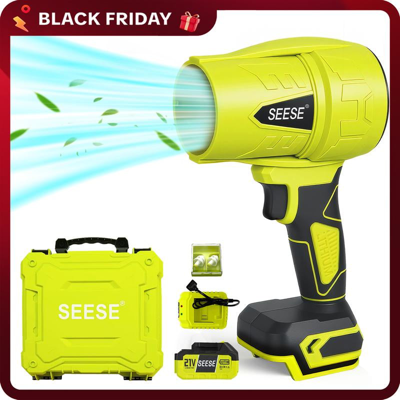 SEESE Turbo Jet Blower - High-Performance Cordless Handheld Blower for Snow and Leaves, Lightweight Design for Effortless Operation, Ideal for Automotive Drying and Gift Giving