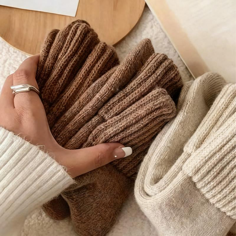 Step into Comfort: Women's Cozy Mid-Calf Socks - 5 Pairs of Soft, Stylish Warmth for Autumn and Winter
