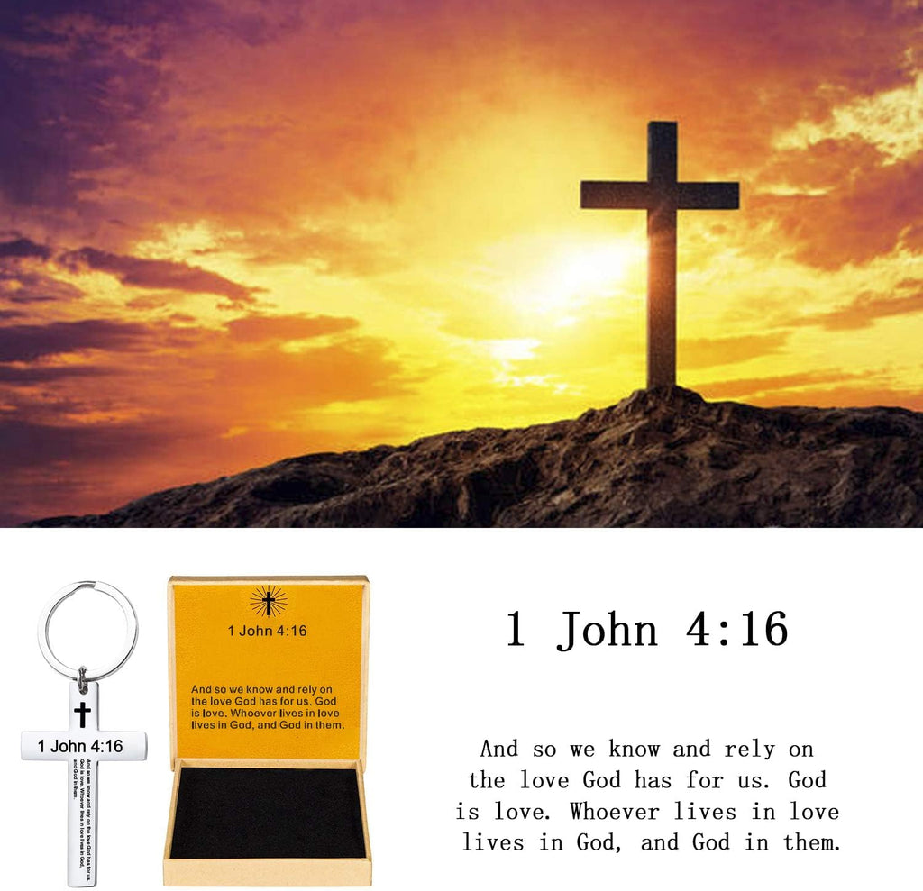 Inspiring Bible Verse Keychain - Elegant Christian Cross Design for Women and Men - Perfect Religious Gift