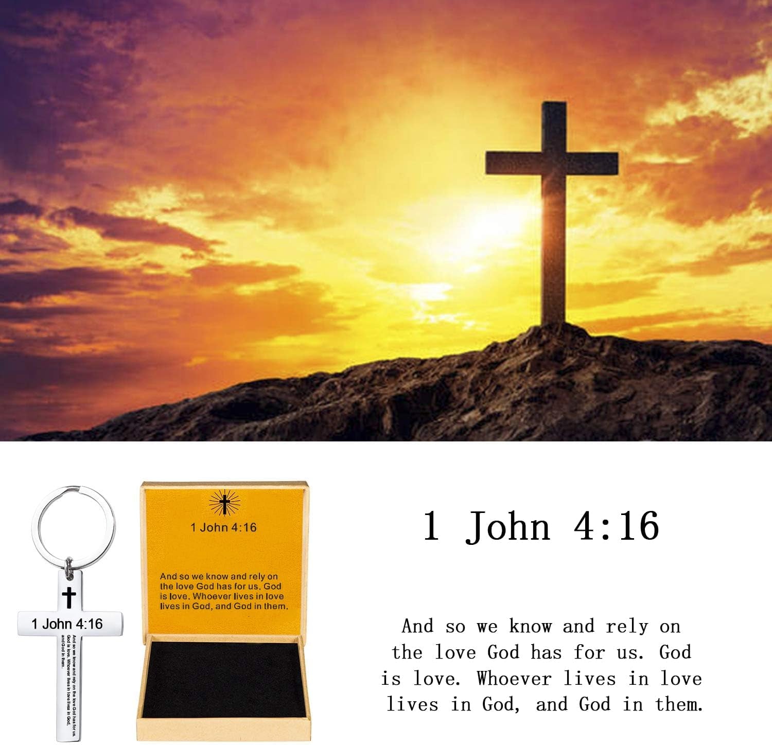 Inspiring Bible Verse Keychain - Elegant Christian Cross Design for Women and Men - Perfect Religious Gift