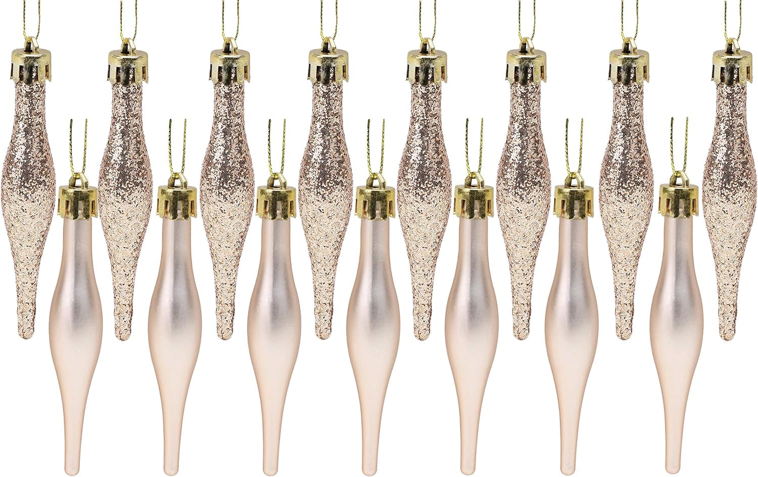 ® Set of 15 8.5cm Droplet Baubles - Matte and Glitter Finish - Rioja Red Christmas Ornaments