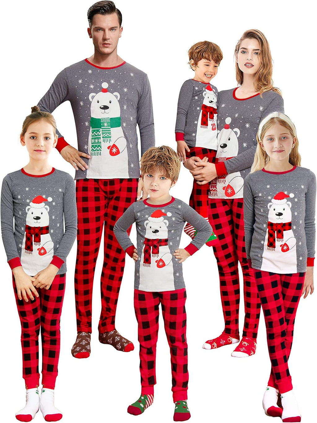 Cozy Up This Christmas with Our Family Matching Pajamas Set Featuring Adorable Polar Bears - Perfect for Holiday Fun!