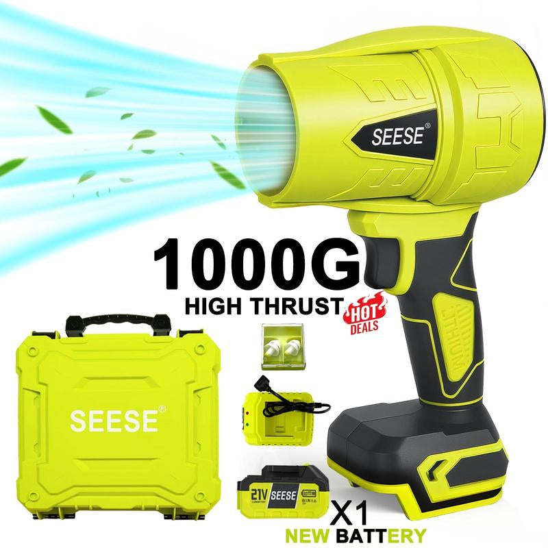 SEESE Turbo Jet Blower - High-Performance Cordless Handheld Blower for Snow and Leaves, Lightweight Design for Effortless Operation, Ideal for Automotive Drying and Gift Giving