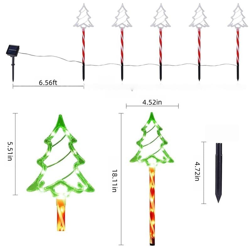 Enchant Your Outdoors with Solar-Powered LED Christmas Tree Lights - Choose Between 5 or 10 Pack for Stunning Waterproof Decor!