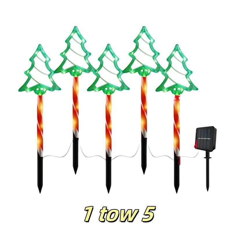 Enchant Your Outdoors with Solar-Powered LED Christmas Tree Lights - Choose Between 5 or 10 Pack for Stunning Waterproof Decor!