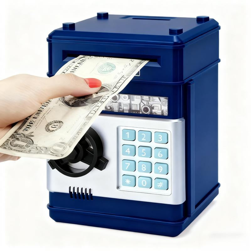 Electronic Piggy Bank with 4-Digit Password Lock - Secure Coin Savings Box and Automatic Banknote Suction for Children Aged 3-12 - Ideal Gift for Birthdays and New Year Celebrations, Functions as a Toy or Game