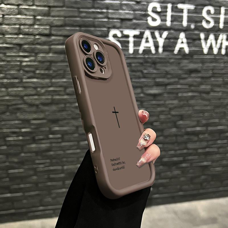 Sleek Shockproof Biblical Cross Phone Case for iPhone 17 Pro Max, 16 Pro Max, 15 Pro, 14, 13, 12, and 11 - Lightweight and Drop-Proof Protection