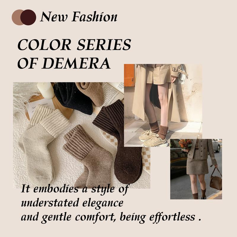 Step into Comfort: Women's Cozy Mid-Calf Socks - 5 Pairs of Soft, Stylish Warmth for Autumn and Winter