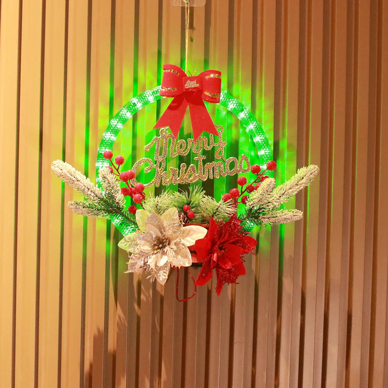 Illuminate Your Holidays with the 30CM Luminous Christmas Garland – Perfect Door Hanging Decoration!