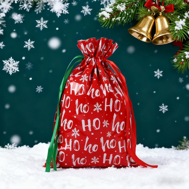 Delightful 52-Piece Christmas Drawstring Gift Bags Set with Tags – Reusable Holiday Wrapping in 20 Festive Designs for Every Occasion