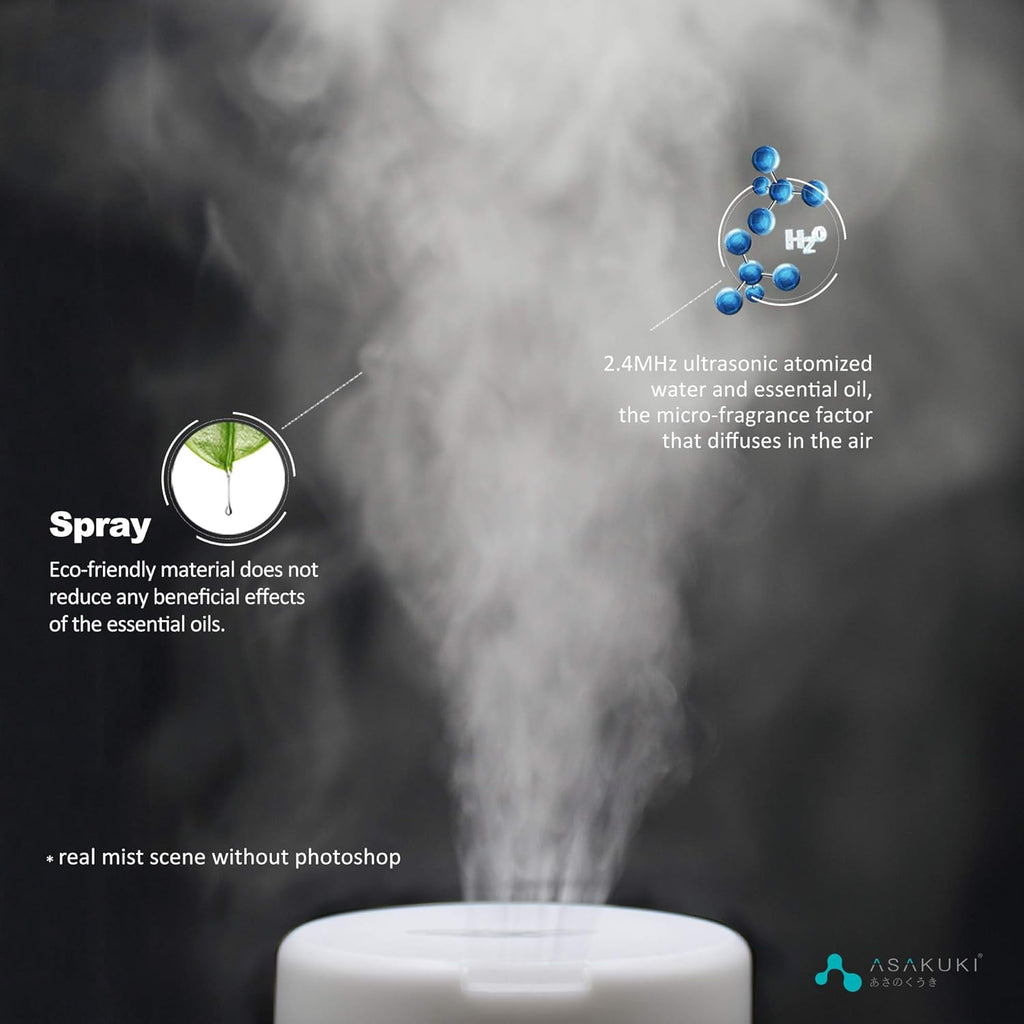 300ML Essential Oil Diffuser and Humidifier - Premium 5-in-1 Aroma Diffuser with 7 LED Color Options and Automatic Shut-Off Feature - Light Brown