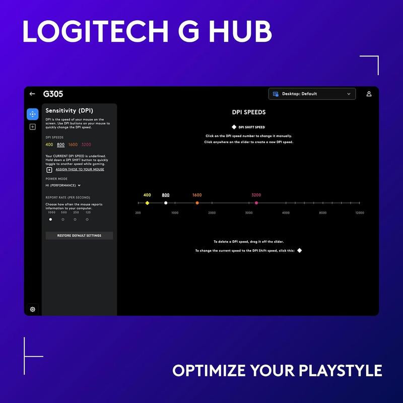 Logitech G305 LIGHTSPEED Wireless Gaming Mouse with HERO 12K Sensor, 12,000 DPI, Lightweight Design, 6 Programmable Buttons, 250-Hour Battery Life, On-Board Memory, Compatible with PC/Mac - White